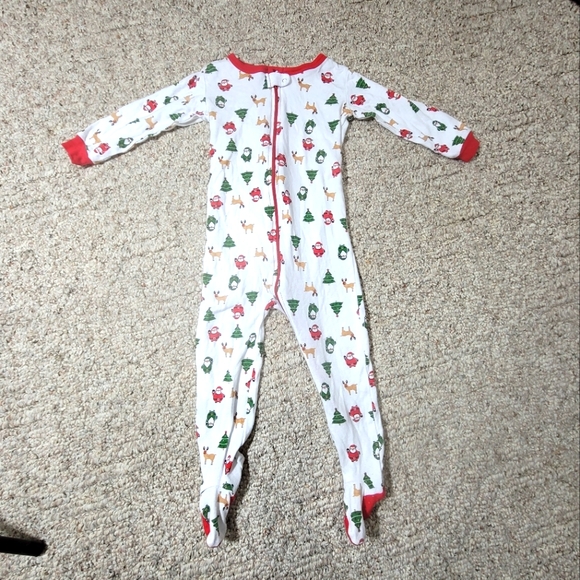 Leveret Christmas footed pajamas with Santa & Reindeer. Size 18-24M - Picture 1 of 5